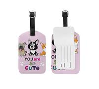 Simpatico cane Etichette per bagagli da viaggio per bambini Etichetta per bagaglio in pelle 1 pezzo