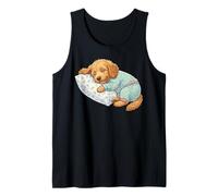 Simpatico Cane Goldendoodle Che Dorme in Pigiama per Andare a Letto Canotta