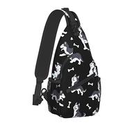Simpatico cane hu siberiano Borsa a tracolla nera Zaino a tracolla a tracolla casual per uomo Donna Zaino da escursionismo piccolo unisex Zaino da escursionismo durevole