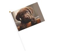 Simpatico cane labrador 1 piccola mini bandiera palmare per giochi sportivi e festival decorazione bandiera parata 14 x 20,8 cm