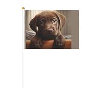 Simpatico cane labrador 1 piccola mini bandiera palmare per giochi sportivi e festival decorazione bandiera parata 14 x 20,8 cm