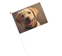 Simpatico cane labrador piccolo mini bandiera palmare per giochi sportivi e festival decorazione parata bandiera 14 x 20,8 cm