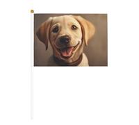 Simpatico cane labrador piccolo mini bandiera palmare per giochi sportivi e festival decorazione parata bandiera 14 x 20,8 cm