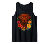 Simpatico cane Labrador Retriever floreale Pet Flower primavera estate Canotta