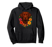 Simpatico cane Labrador Retriever floreale Pet Flower primavera estate Felpa con Cappuccio