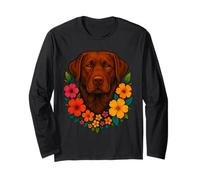 Simpatico cane Labrador Retriever floreale Pet Flower primavera estate Maglia a Manica