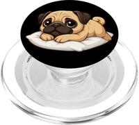 Simpatico cane pigro del fumetto sdraiato sul cuscino PopSockets PopGrip per MagSafe