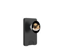 Simpatico cane pigro del fumetto sdraiato sul cuscino PopSockets PopWallet per MagSafe