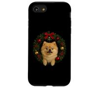 Simpatico cane Pomerania Natale ghirlanda divertente animale Custodia per iPhone SE (2020) / 7/8
