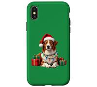 Simpatico cane rosso Border Collie, Natale, cappello di Babbo Natale Custodia per iPhone X/XS