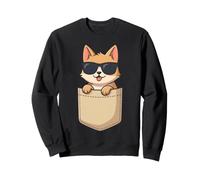 Simpatico Cane Shiba Inu in Tasca con Occhiali da Sole Felpa