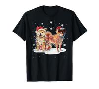 Simpatico Cane Shiba Luci di Natale Vacanze di Natale Maglietta