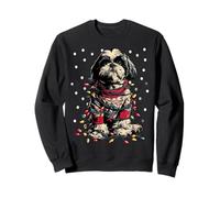 Simpatico Cane Shih Tzu e luci Natalizie Animale Invernale Felpa
