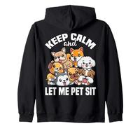 Simpatico cane sitter divertente design pet sitter per animali domestici seduti Felpa con Cappuccio