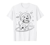 Simpatico Cane Spaziale Astronauta Cucciolo di Esploratore cosmico Maglietta