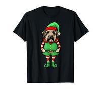 Simpatico cane terrier di grano rivestito morbido con elfo di Natale Maglietta