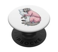 Simpatico cane Weimaraner che dorme in pigiama PopSockets PopGrip Adesivo