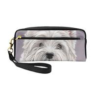 Simpatico cane West Highland Terrier stampato, Borsa per il trucco Borsa per cosmetici Borsa da viaggio portatile da toilette Astuccio in pelle per donne e ragazze