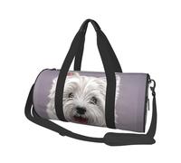 Simpatico cane West Highland Terrier stampato, Borsone da viaggio di grande capacità Borsa rotonda Borsa da viaggio sportiva Borsa da viaggio Borsa da fitness
