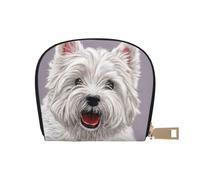 Simpatico cane West Highland Terrier stampato, Custodia per carte in pelle PU Elegante porta carte di credito Porta carte di credito