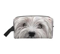 Simpatico cane West Highland Terrier stampato, organizer per cosmetici di grande capacità, borsa da viaggio per il trucco da donna