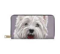 Simpatico cane West Highland Terrier stampato, Portafogli Portafogli di grande capacità Porta carte di credito Portafoglio in pelle in microfibra