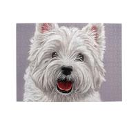 Simpatico cane West Highland Terrier stampato, puzzle da 500 pezzi per adulti - puzzle in legno per adulti e anziani