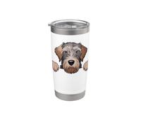 Simpatico cane WPG divertente con grifone che sbircia il cucciolo di Wirehaired Bicchiere termico in acciaio inox doppia parete