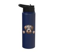 Simpatico cane WPG divertente con grifone che sbircia il cucciolo di Wirehaired Stainless Steel Insulated Water Bottle