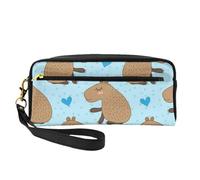 Simpatico capibara, Borsa per il trucco Borsa per cosmetici Borsa da viaggio portatile da toilette Astuccio in pelle per donne e ragazze