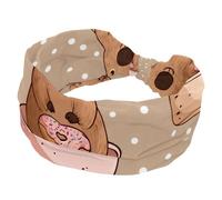 Simpatico capibara divertente in coppe su sfondo a pois fasce sportive per donne, fasce elastiche per capelli sportivi infermiere, turbante largo per allenamenti, yoga, palestra, tennis