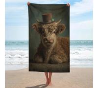 Simpatico cappello a cilindro marrone con trifoglio, asciugamano da spiaggia in microfibra senza sabbia, asciugamano da doccia grande, multiuso, assorbente, per bagno e piscina, 130 x 80 cm