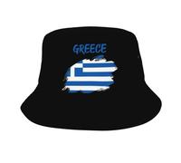 Simpatico cappello a secchiello con bandiera greca per uomo e donna, ideale per l'estate, i viaggi, il sole e la spiaggia. Cappello a secchiello unisex da pescatore greco per attività all'aperto.