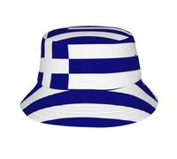 Simpatico cappello a secchiello con bandiera greca per uomo e donna, ideale per l'estate, i viaggi, il sole e la spiaggia. Cappello a secchiello unisex da pescatore greco per attività all'aperto.