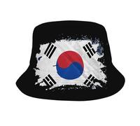 Simpatico Cappello a Secchiello con la Bandiera della Corea del Sud, Reversibile, Ideale per Uomo e Donna, Perfetto per L'Estate, i Viaggi, la Spiaggia o Come Cappello da Pescatore.