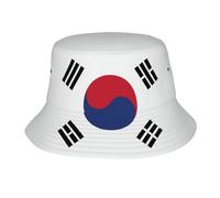 Simpatico Cappello a Secchiello con la Bandiera della Corea del Sud, Reversibile, Ideale per Uomo e Donna, Perfetto per L'Estate, i Viaggi, la Spiaggia o Come Cappello da Pescatore.
