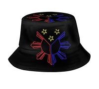 Simpatico cappello a secchiello con la bandiera delle Filippine per uomo e donna, ideale per l'estate, i viaggi, il sole e la spiaggia, unisex, perfetto per attività all'aperto, stile pescatore fil