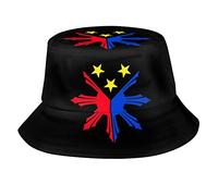 Simpatico cappello a secchiello con la bandiera delle Filippine per uomo e donna, ideale per l'estate, i viaggi, il sole e la spiaggia, unisex, perfetto per attività all'aperto, stile pescatore fil