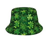 Simpatico cappello a secchiello con trifoglio portafortuna per San Patrizio, ideale per uomo e donna, perfetto per viaggiare, proteggersi dal sole, ideale per la pesca o per attività all'aperto.