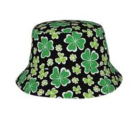 Simpatico cappello a secchiello con trifoglio portafortuna per San Patrizio, ideale per uomo e donna, perfetto per viaggiare, proteggersi dal sole, ideale per la pesca o per attività all'aperto.