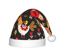 Simpatico cappello da Babbo Natale per bambini a forma di gallina, un comodo cappello di Natale con stampa, ideale per Capodanno e feste festive