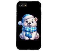 Simpatico cappello da neve invernale con orso polare Custodia per iPhone SE (2020) / 7/8