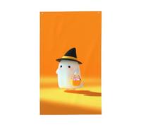 Simpatico cappello da strega fantasma che tiene bandiere di Halloween per la casa, 9 x 1,5 m, striscione di auguri con occhielli per interni ed esterni, decorazioni per la casa