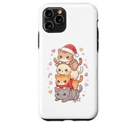 Simpatico cappello di Babbo Natale con gatto Kawaii Holiday Kitty Art Custodia per iPhone 11 Pro