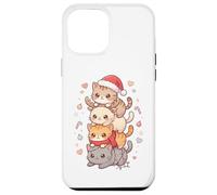 Simpatico cappello di Babbo Natale con gatto Kawaii Holiday Kitty Art Custodia per iPhone 12 Pro Max