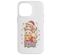 Simpatico cappello di Babbo Natale con gatto Kawaii Holiday Kitty Art Custodia per iPhone 14 Pro Max