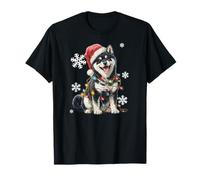 Simpatico Cappello di Babbo Natale Shiba luci di Natale Cane Maglietta