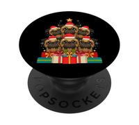 Simpatico cappello di Natale con cane Griffon Bruxelles PopSockets PopGrip Adesivo