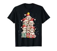 Simpatico Cappello di Natale con Cane Shih Tzu Pile Maglietta