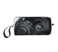 Simpatico carlino nero, Borsa per il trucco Borsa per cosmetici Borsa da toilette da viaggio portatile Borsa per trucco Organizer